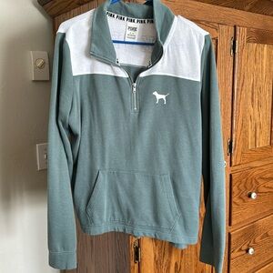 Very gently used pink quarterzip, lite weight sweatshirt